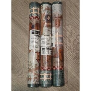 Vintage York Prepasted Decorative Border Kids Room Wall Teddy Bear Flag tree USA